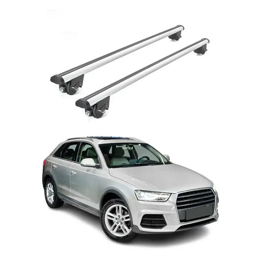 OMAC USA Roof Rack Cross Bars for Car – Fits 2013-2018 Audi Q3 / Q3 Quattro (Excludes Models Without OEM Fixed Points) – Aluminium Silver (2 Pcs)