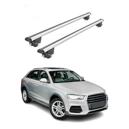OMAC USA Roof Rack Cross Bars for Car – Fits 2013-2018 Audi Q3 / Q3 Quattro (Excludes Models Without OEM Fixed Points) – Aluminium Silver (2 Pcs)