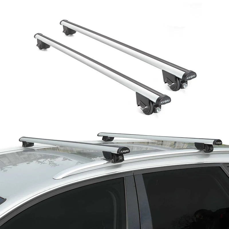 OMAC USA Roof Rack Cross Bars for Car – Fits 2013-2018 Audi Q3 / Q3 Quattro (Excludes Models Without OEM Fixed Points) – Aluminium Silver (2 Pcs)