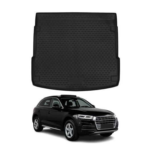 OMAC USA Cargo Liner Trunk Rubber Mat for SUV – Fits with 2018-2025 Audi Q5 / Q5 PHEV / SQ5 – All Weather, Black (1PC)