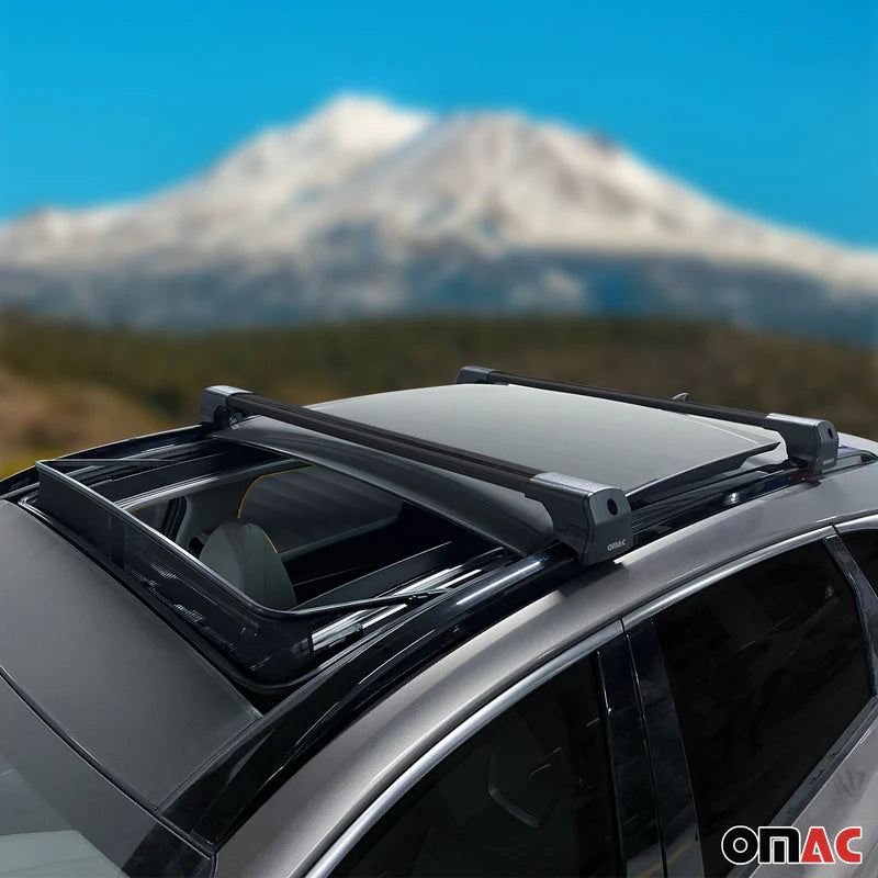 OMAC USA Roof Rack Cross Bars for Car – Fits 2019-2025 BMW X5 G05 (Excludes Models Without OEM Fixed Points) – Aluminium Black (2 Pcs)