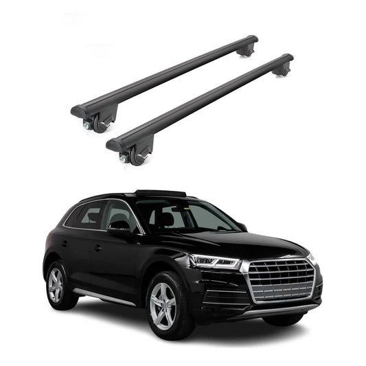 OMAC USA Roof Rack Cross Bars for Car – Fits 2018-2025 Audi Q5 (Excludes Models Without OEM Fixed Points) – Aluminium Silver (2 Pcs)
