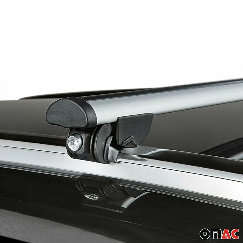 OMAC USA Roof Rack Cross Bars for Car – Fits 2013-2018 Audi Q3 / Q3 Quattro (Excludes Models Without OEM Fixed Points) – Aluminium Silver (2 Pcs)