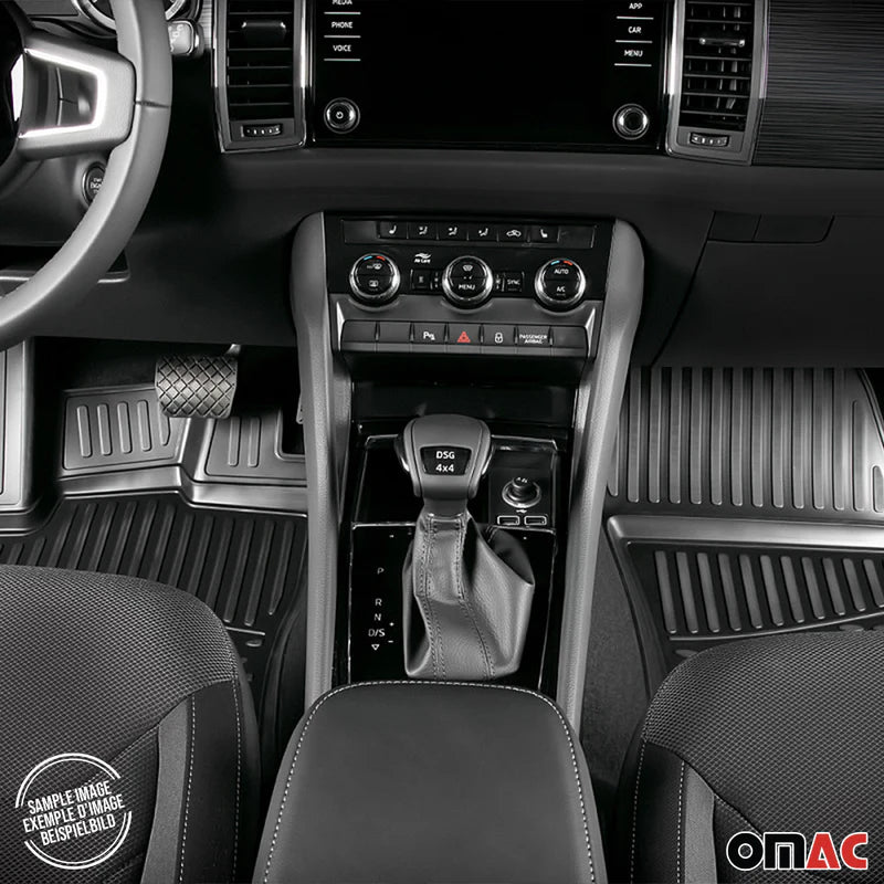 OMAC USA Premium Floor Mats Liners for SUVs – Fits 2013-2019 Ford Escape (Black, 4 Pcs, All Weather)