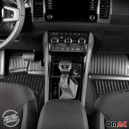 OMAC USA Premium Floor Mats Liners for SUVs – Fits 2013-2019 Ford Escape (Black, 4 Pcs, All Weather)