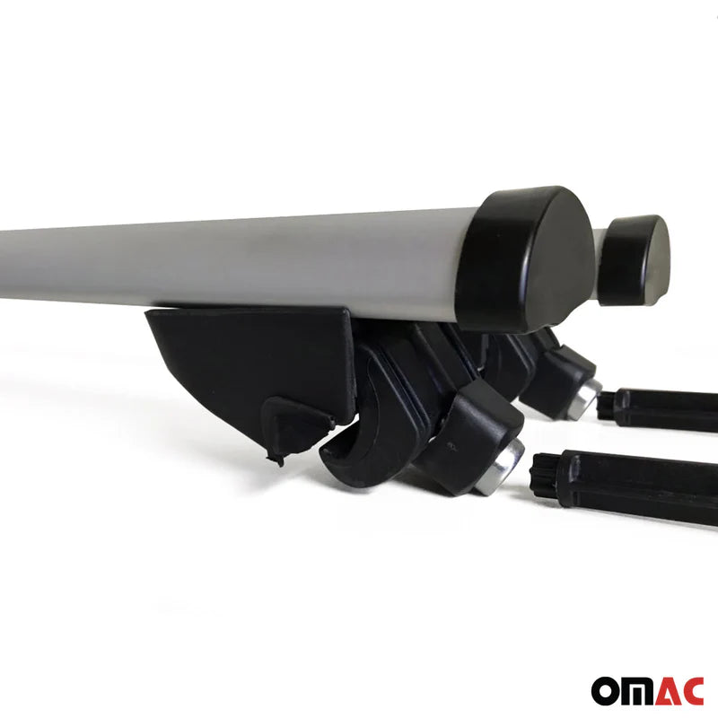 OMAC USA Roof Rack Cross Bars for Car – Fits 2018-2024 BMW X3 G01 (Excludes Panoramic Roof Models) – Aluminium Silver (2 Pcs)