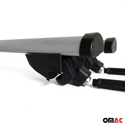 OMAC USA Roof Rack Cross Bars for Car – Fits 2018-2024 BMW X3 G01 (Excludes Panoramic Roof Models) – Aluminium Silver (2 Pcs)