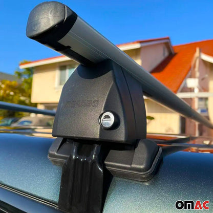 Omac USA Roof Rack Cross Bars Luggage Carrier for Cars – Fits with 2006-2010 VW Jetta A5 (2 Pcs, Silver, Aluminum)