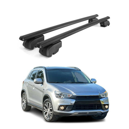 OMAC USA Roof Rack Cross Bars for Car – Fits 2011-2024 Mitsubishi Outlander Sport (Excludes Models Without OEM Fixed Points) – Aluminium Black (2 Pcs)