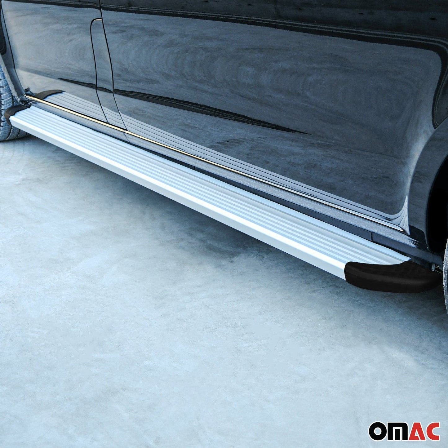 Omac USA Aluminum Running Boards, Side Steps for SUV – Fits with 2013-2015 Subaru XV Crosstrek – Silver (2 Pcs)