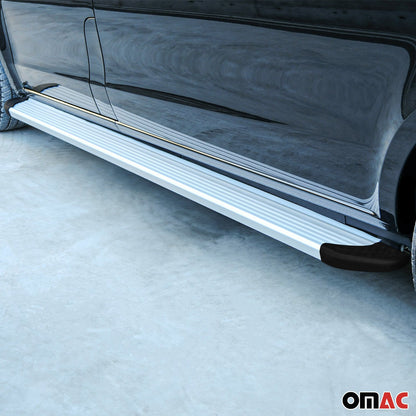 Omac USA Aluminum Running Boards, Side Steps for SUV – Fits with 2013-2015 Subaru XV Crosstrek – Silver (2 Pcs)