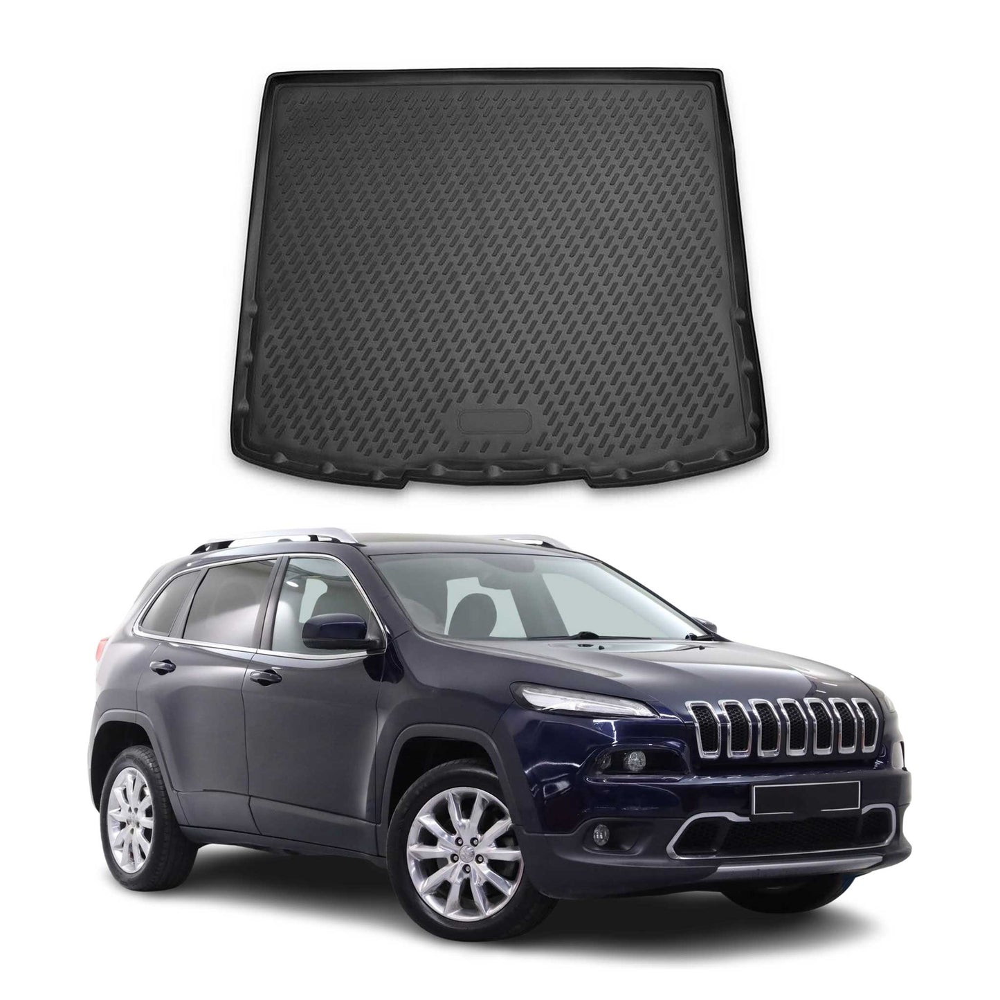OMAC USA Semi-Custom Fit Cargo Liner Trunk Mat for SUVs – Fits 2014–2023 Jeep Cherokee (Black, Waterproof)