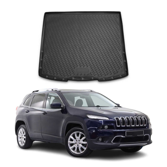 OMAC USA Semi-Custom Fit Cargo Liner Trunk Mat for SUVs – Fits 2014–2023 Jeep Cherokee (Black, Waterproof)