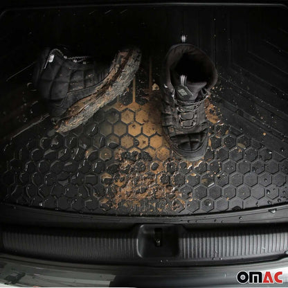 OMAC USA Premium Cargo Liner for SUV – Fits Kia Sportage – Semi-Custom Fit All Weather Rubber Trunk Mat, Black (1 Pc)