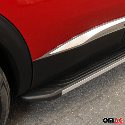 Omac USA Aluminum Running Boards, Side Steps for SUV – Fits with 2002-2006 Honda CR-V – Silver & Black (2 Pcs)