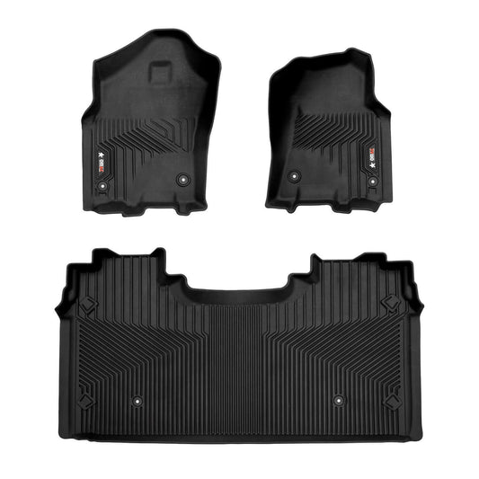 OMAC USA Premium Floor Mats for Truck – First & Second Row – fits with 2019–2024 RAM 1500 Limited Crew Cab – Black (3 Pcs)