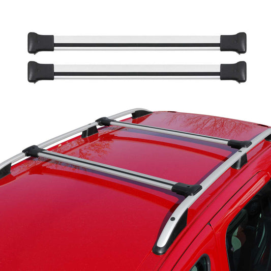 Omac USA Roof Rack Cross Bars Luggage Carrier for SUV – Fits with 2015-2023 Jeep Renegade (2 Pcs, Silver, Aluminum)