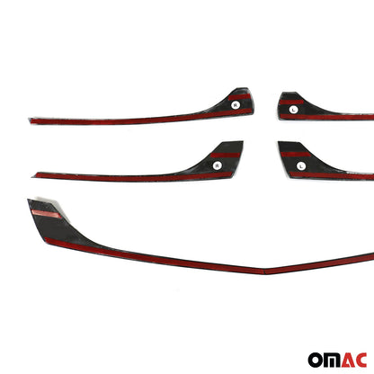 OMAC USA Front Bumper Grill Trim Molding – Fits 2016-2020 Mercedes Metris – Carbon Fiber Finish, 5 Pcs