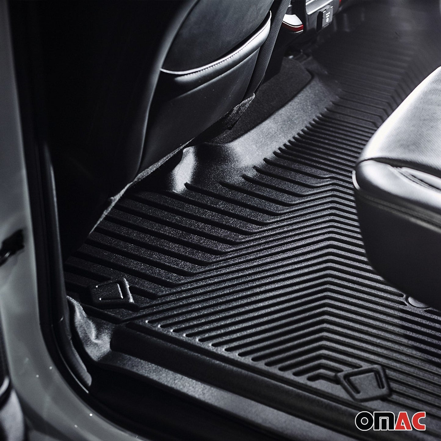 OMAC USA Premium Floor Mats for SUV – First & Second Row – fits with 2012–2018 Audi A6 & S6 – Black (4 Pcs)