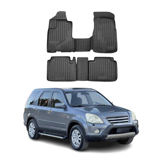 OMAC USA Floor Mats Liners Full Set All Weather Black for SUV – Fits with 2002-2006 Honda CR-V (4 Pcs)