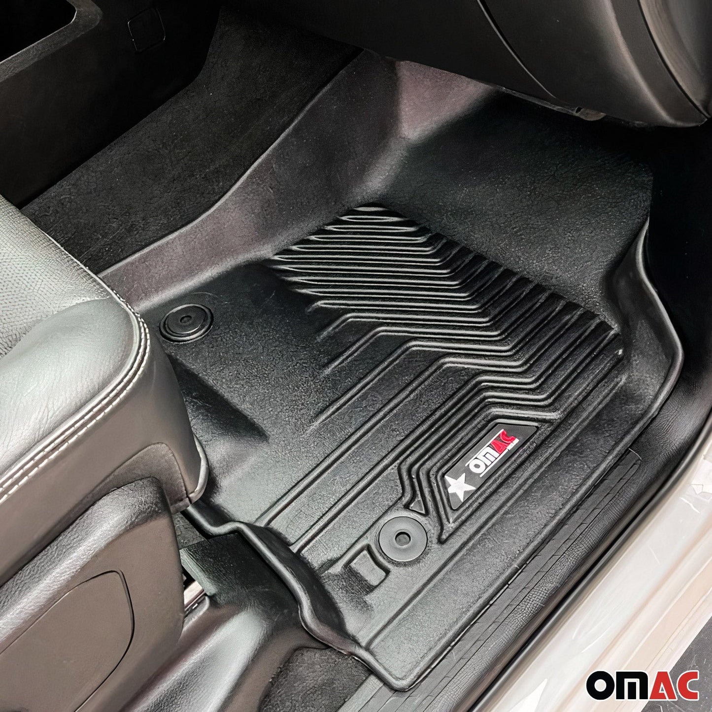 OMAC USA Premium Floor Mats for SUV – First & Second Row – fits with 2015–2023 Jeep Renegade – Black (3 Pcs)
