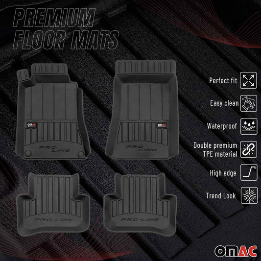OMAC USA Premium Floor Mats Liners for Cars – Fits 2009-2013 Subaru Forester (Black, 4 Pcs, All Weather Heavy Duty)