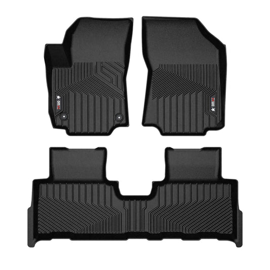 OMAC USA Premium Floor Mats Liners Set – Fits 2018–2024 GMC Terrain / Terrain Denali – First & Second Row All Weather Heavy Duty Black