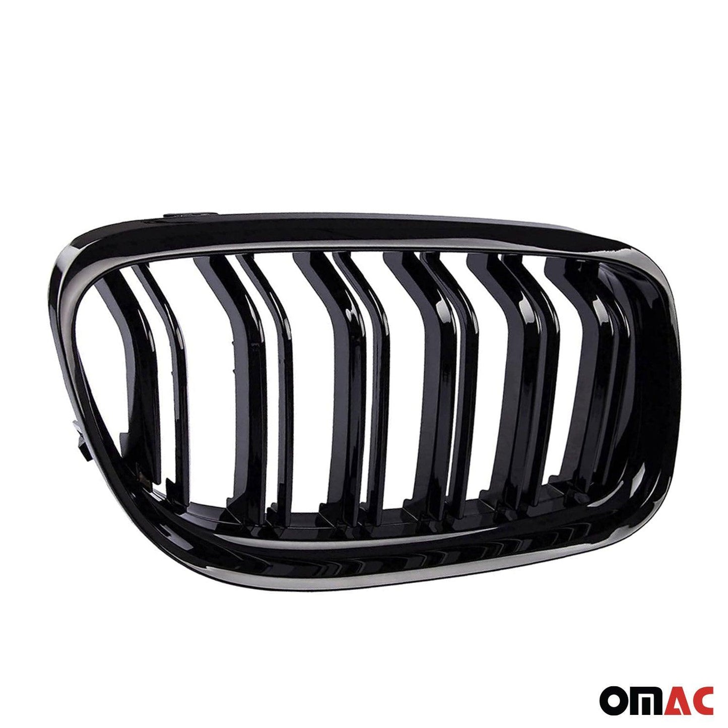 OMAC USA Front Kidney Grille M4 Style – Fits 2009-2012 BMW 3 Series E90 E91 E92 E93 FL – Gloss Black Dual Slat (2 Pcs)