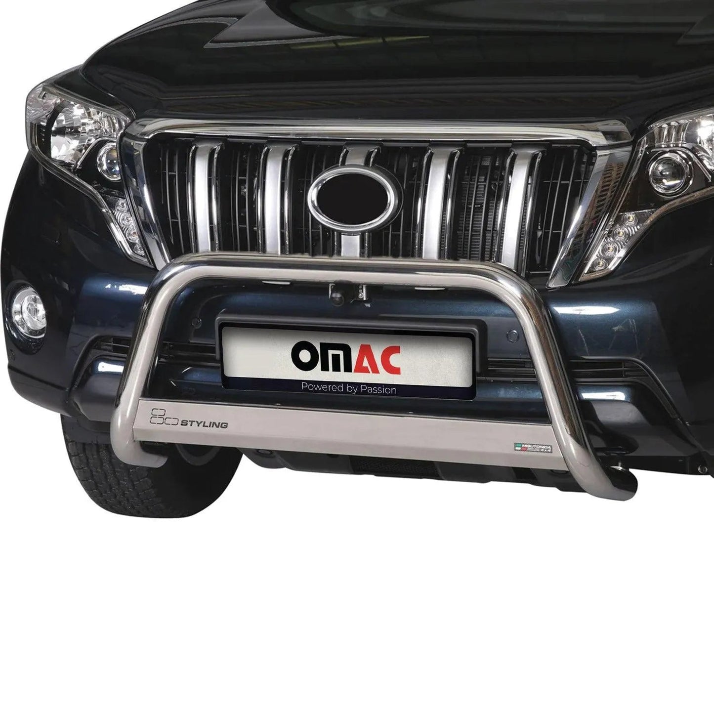 OMAC USA Bull Bar Push Front Bumper Grille for SUV – Fits 2014-2019 Lexus GX460 – Heavy Duty Steel, Silver (1 Pc)