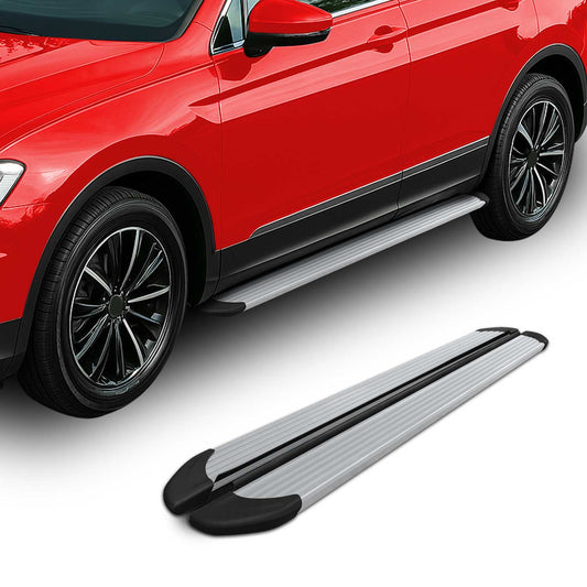 Omac USA Aluminum Running Boards, Side Steps for SUV – Fits with 2013-2015 Subaru XV Crosstrek – Silver (2 Pcs)