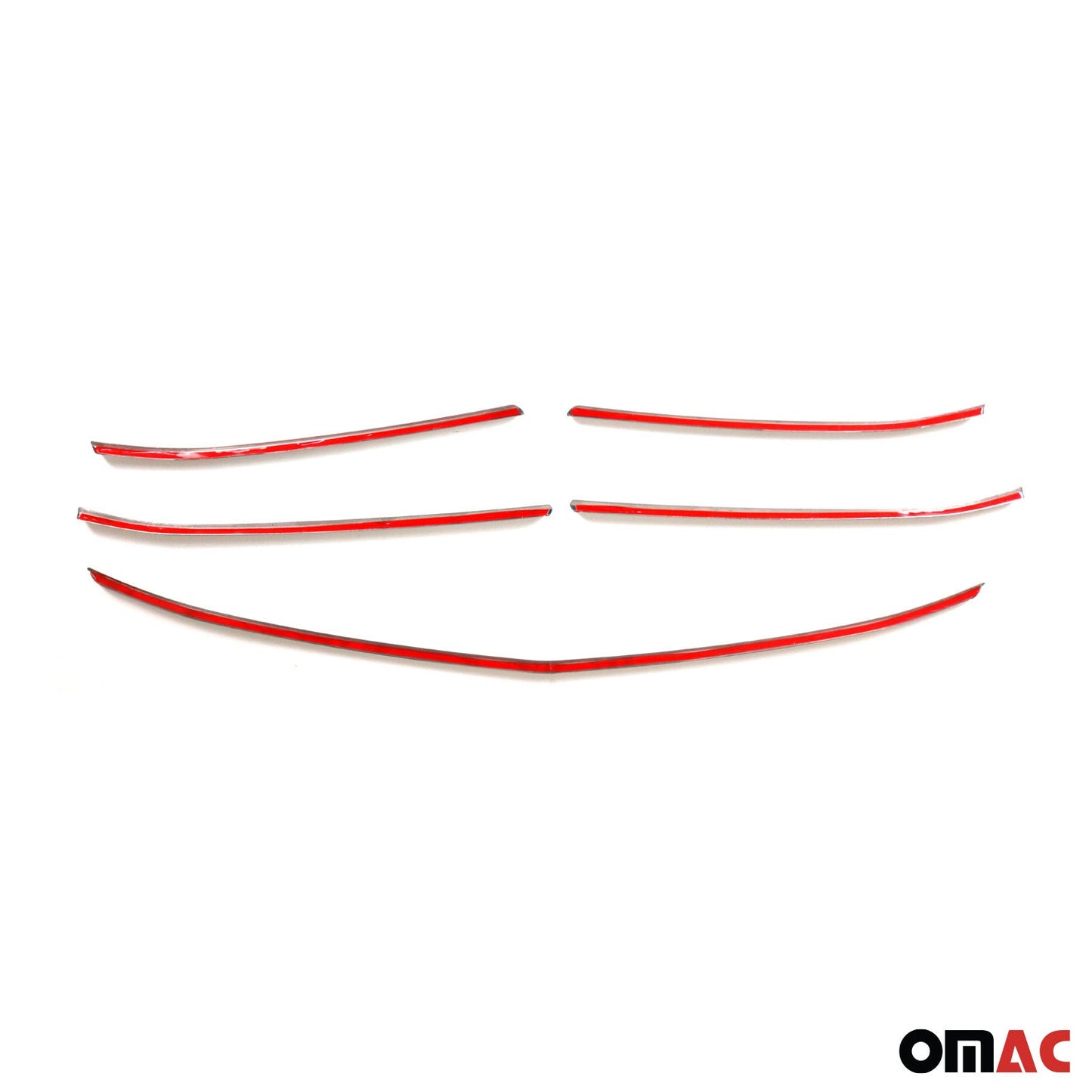 OMAC USA Front Bumper Grill Trim for Van – Fits 2021–2024 Mercedes Metris – Stainless Steel Chrome Molding, Silver 5-Pc