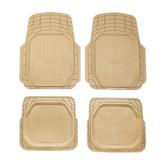 OMAC USA Heavy Duty Trim to Fit Floor Mats Liner Waterproof 3D All-Weather for Car/SUV – Tan (4 Pcs)