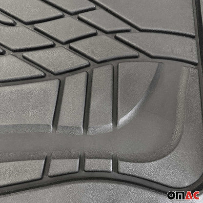 OMAC USA - Goodyear Floor Mats Cars Trucks SUV Black All Season Heavy Duty Rubber 2Pcs