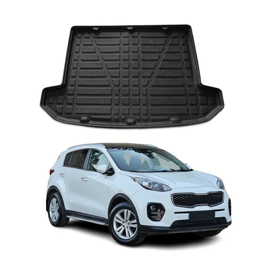 OMAC USA Semi-Custom Fit Cargo Liner Trunk Mat for SUVs – Fits 2017–2022 Kia Sportage (Black, Waterproof)