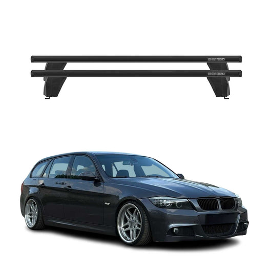 OMAC USA Roof Rack Cross Bars for Car – Fits with 2005-2013 BMW 3 Series E90 E91 E92 – Aluminium Black (2 Pcs)