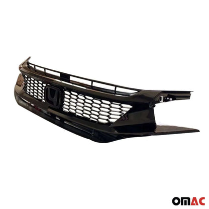 OMAC USA Front Bumper Grille for Honda Civic – Fits 2016–2018 – Type-R Style Plastic Replacement, Black