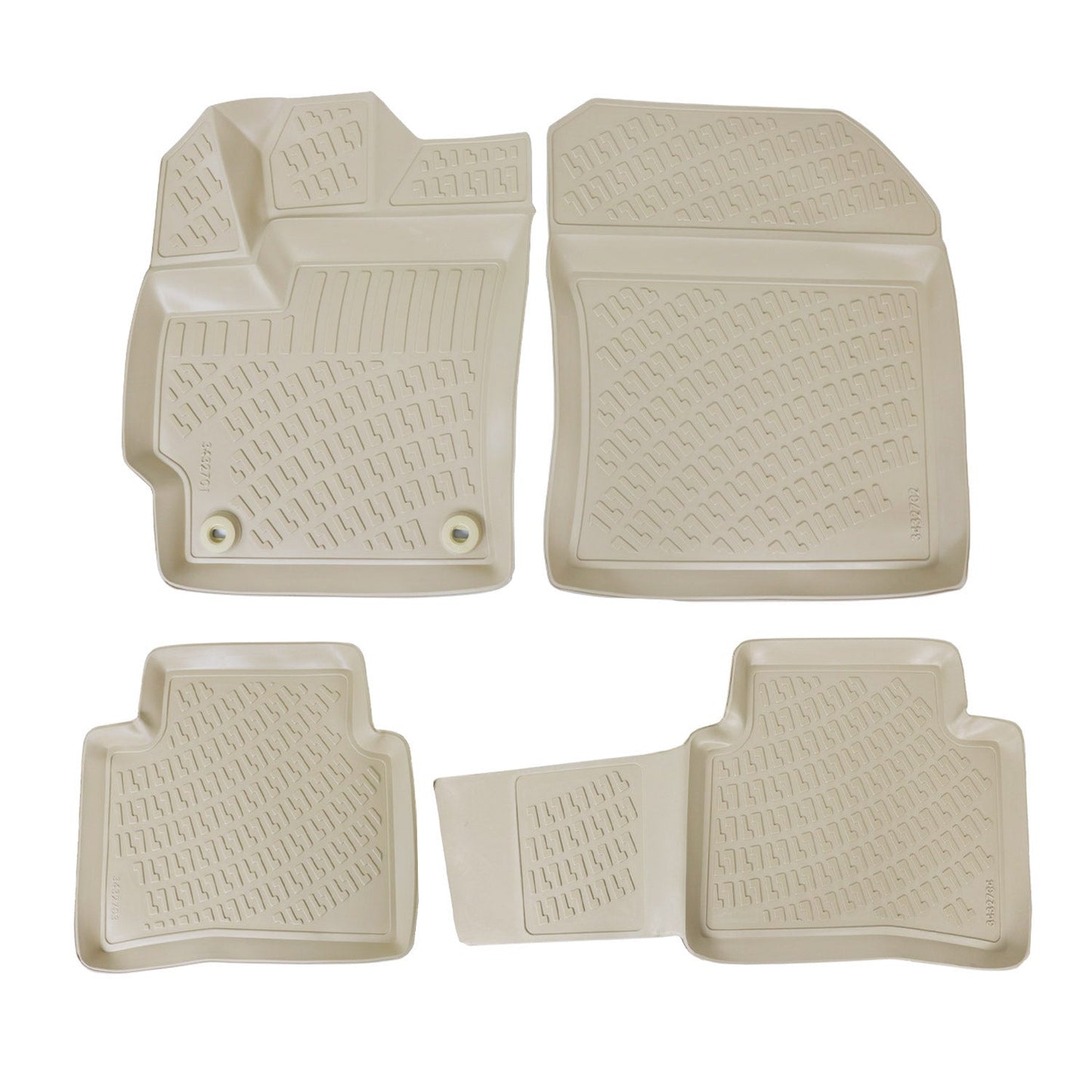 Omac USA Premium Rubber Floor Mats Liners for Cars – Fits with 2020-2025 Toyota Corolla Sedan (4 Pcs, All Weather, Beige)