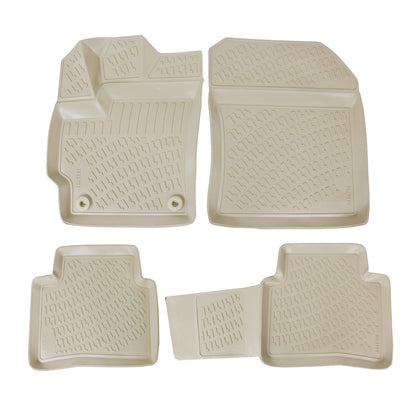 Omac USA Premium Rubber Floor Mats Liners for Cars – Fits with 2020-2025 Toyota Corolla Sedan (4 Pcs, All Weather, Beige)