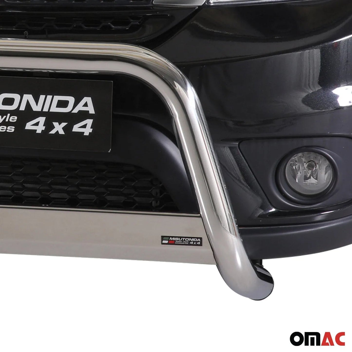 OMAC USA Bull Bar Push Front Bumper Grille for SUVs – Fits 2011–2015 Dodge Journey - 1Pc (Steel, Silver)