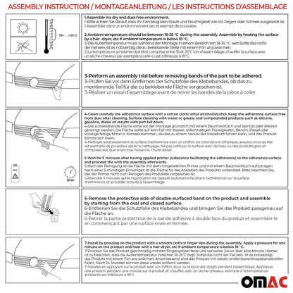 OMAC USA Front Bumper Grill Trim Molding for Cars – Fits 2014–2020 Fiat 500L Popstar - 1Pc (Stainless Steel, Chrome)
