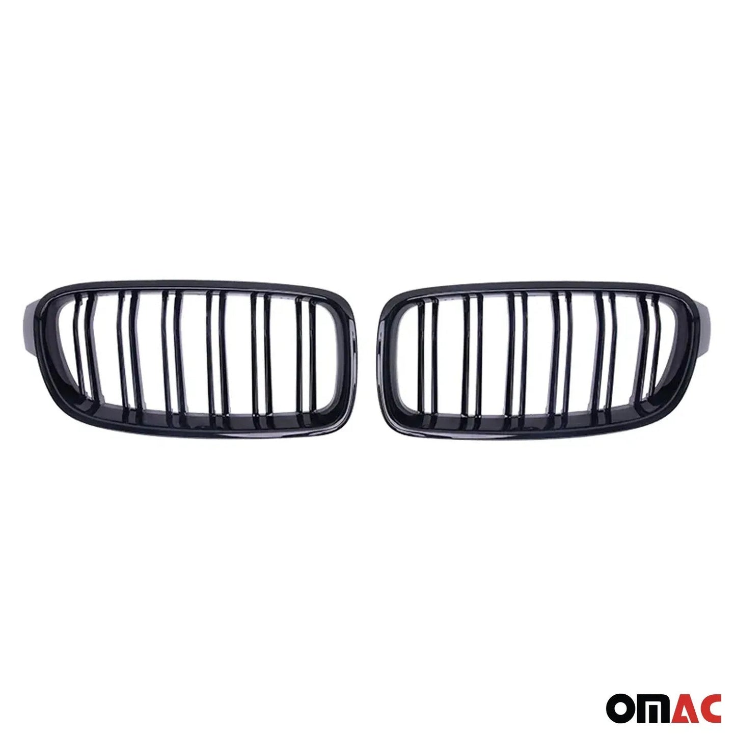 OMAC USA M-Tech Front Kidney Grille – Fits 2012-2019 BMW 3 Series F30 F31 – Gloss Black Single Slat (2 Pcs)
