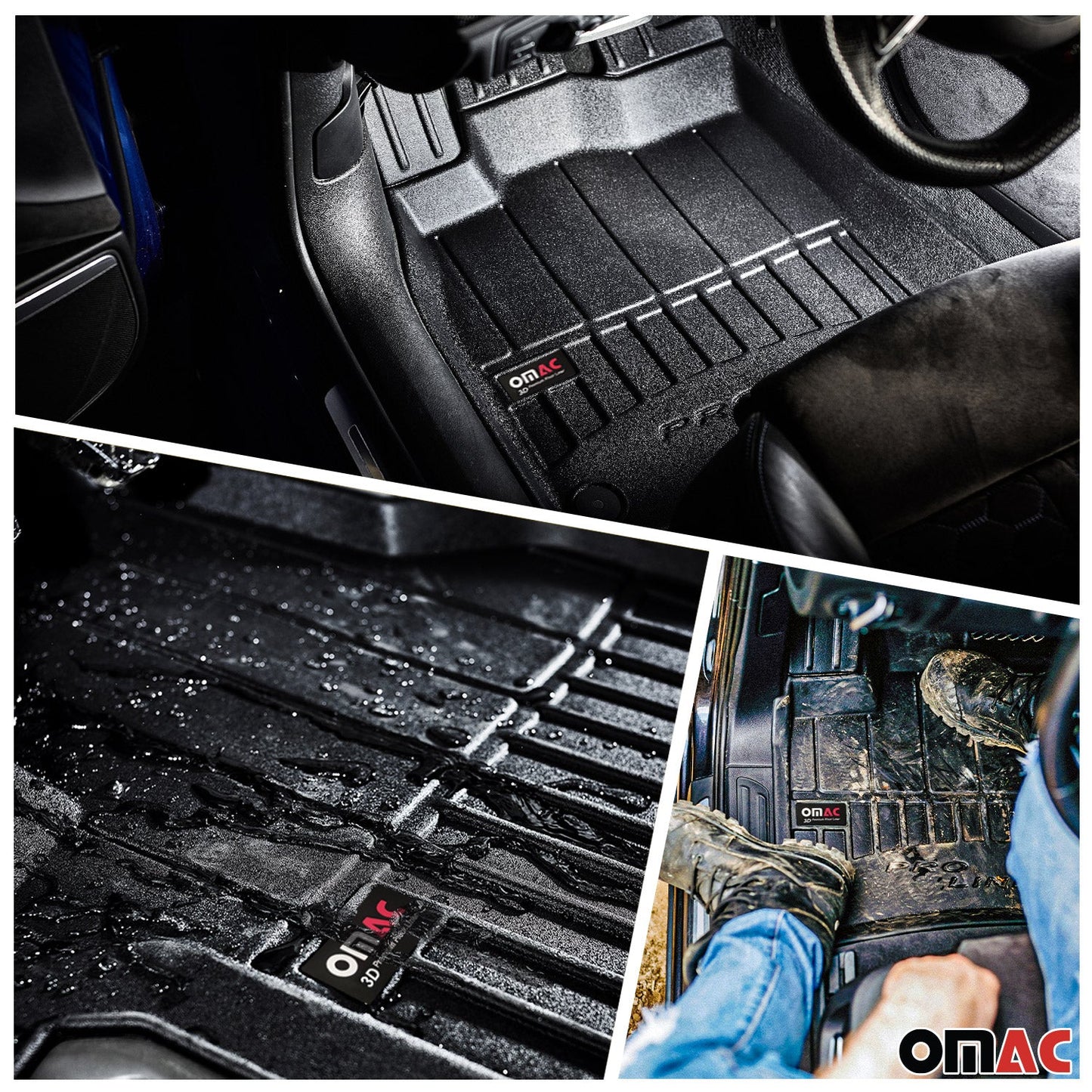 Omac USA Premium Rubber Floor Mats & Cargo Liner for Cars – Fits with 2018-2022 Toyota C-HR (5 Pcs)