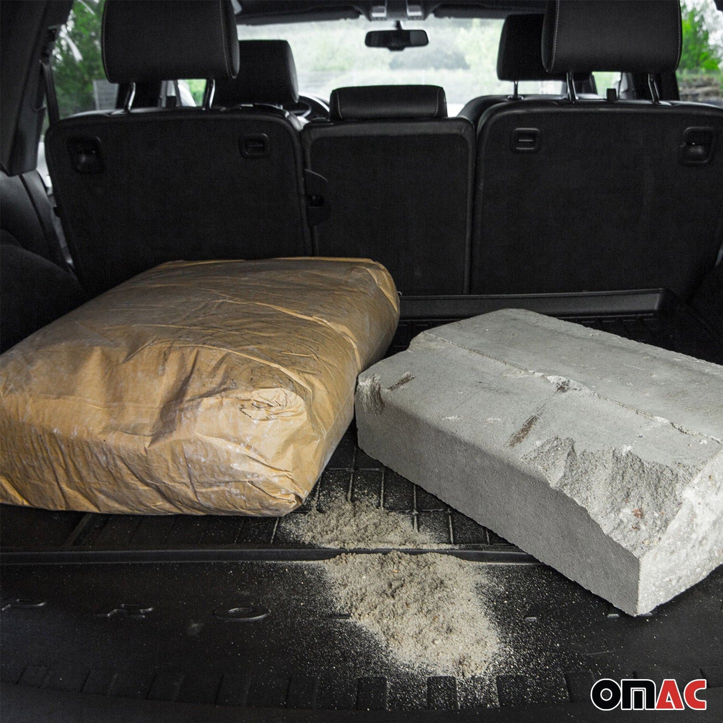 OMAC USA Premium Cargo Liner Trunk Rubber Mat for Car – Fits with 1996-2002 Mercedes E-Class W210 – All Weather Heavy Duty, Black (1PC)