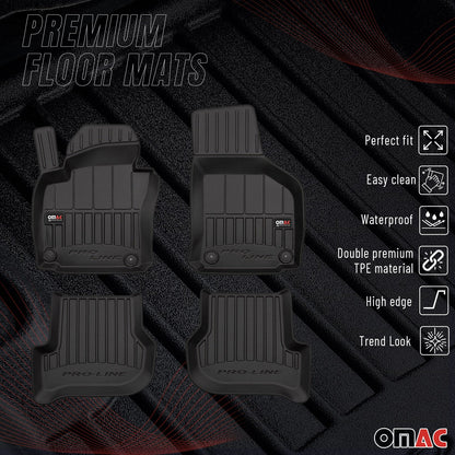 OMAC USA Premium Floor Mats Liners for Hatchbacks – Fits 2003-2014 Volkswagen Golf Mk6 (Black, 4 Pcs, All Weather)
