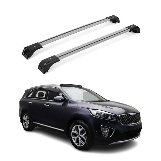 OMAC USA Roof Rack Cross Bars for Car – Fits 2016-2020 Kia Sorento (Excludes Models Without OEM Fixed Points) – Aluminium Silver (2 Pcs)