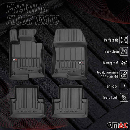 OMAC USA Premium Floor Mats Liners for Cars – Fits 2008-2012 Honda Accord (Black, 4 Pcs)