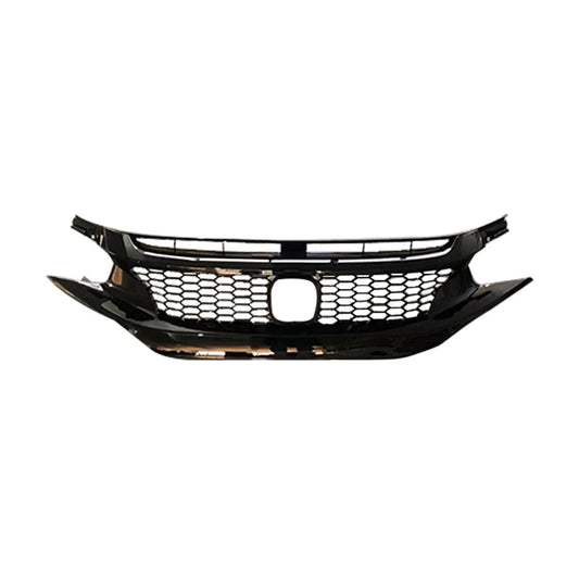 OMAC USA Front Bumper Grille for Hatchback – Fits 2016-2018 Honda Civic Type-R – Sporty Style Black Plastic