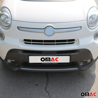 OMAC USA Front Bumper Grill Trim Molding for Cars – Fits 2014–2020 Fiat 500L Popstar - 1Pc (Stainless Steel, Chrome)