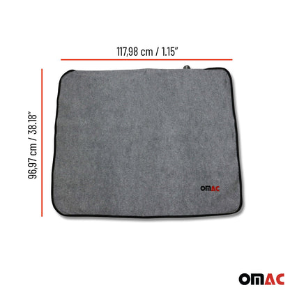 OMAC USA Rear Bumper Protector & Cargo Liner – Universal Fit Truck & Car – Fabric Pet Trunk Mat, Grey (1 Pc)