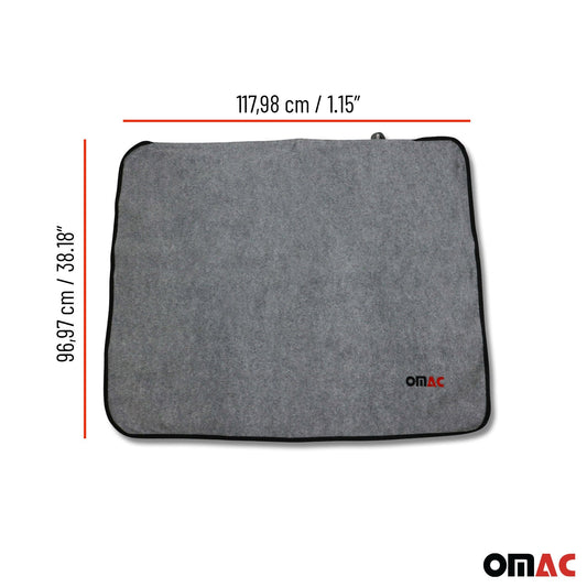 OMAC USA Rear Bumper Protector & Cargo Liner – Universal Fit Truck & Car – Fabric Pet Trunk Mat, Grey (1 Pc)
